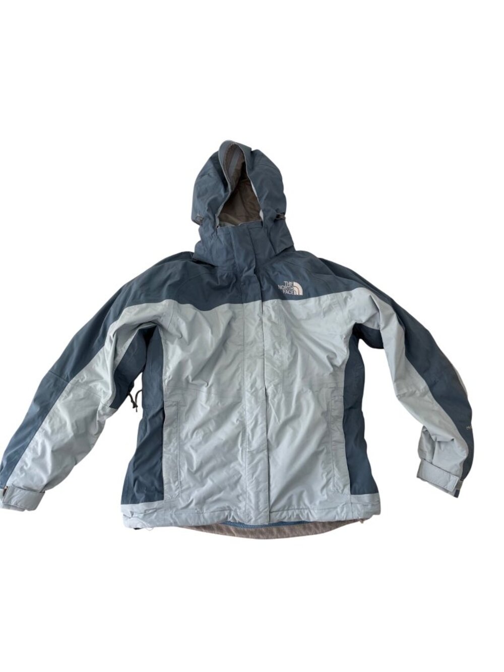 The North Face Womens Antora? Gray Light Blue HyVent Waterproof Outdoor Jacket m